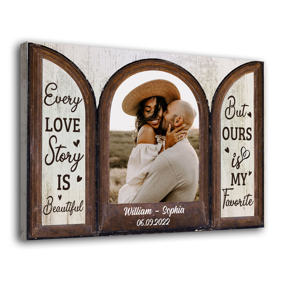 78399-Couple Wife Husband Love Story Vintage Anniversary Personalized Canvas H3