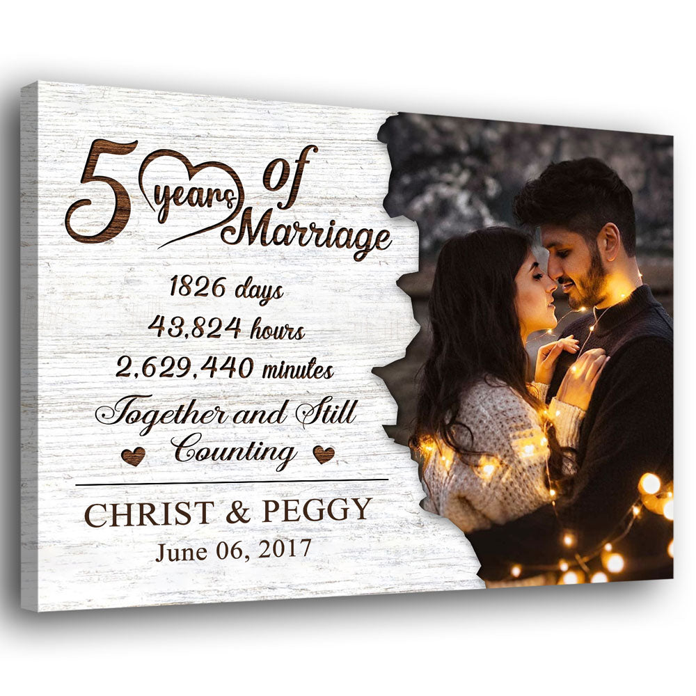 79134-Couple 5 Years Anniversary Marriage Meaningful Personalized Canvas H2