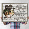 79118-Couple Husband Wife Perfect Marriage Anniversary Personalized Canvas H1