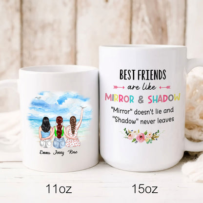 75955-Best Friends Are Like Mirror And Shadow Meaningful Personalized Mug H1