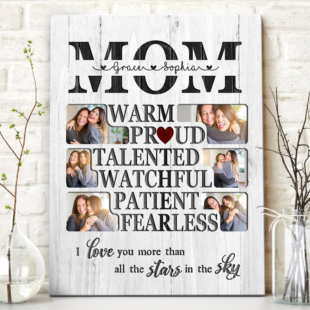 Mom And Daughter Son Mom Heart Meaningful Personalized Canvas