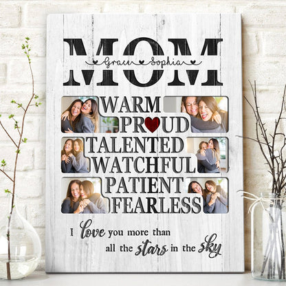 Mom And Daughter Son Mom Heart Meaningful Personalized Canvas