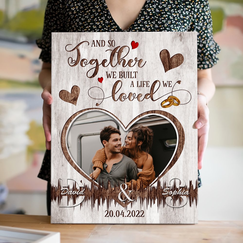 Wife Husband Together Loved Anniversary Meaningful Personalized Canvas