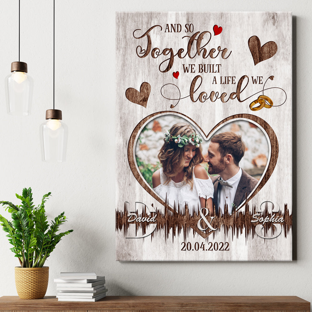 Wife Husband Together Loved Anniversary Meaningful Personalized Canvas