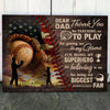 Dad Son Father Baseball Thank You Meaningful Personalized Canvas