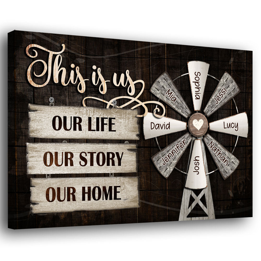 75956-Family Farm Our Home Meaningful Personalized Canvas H1