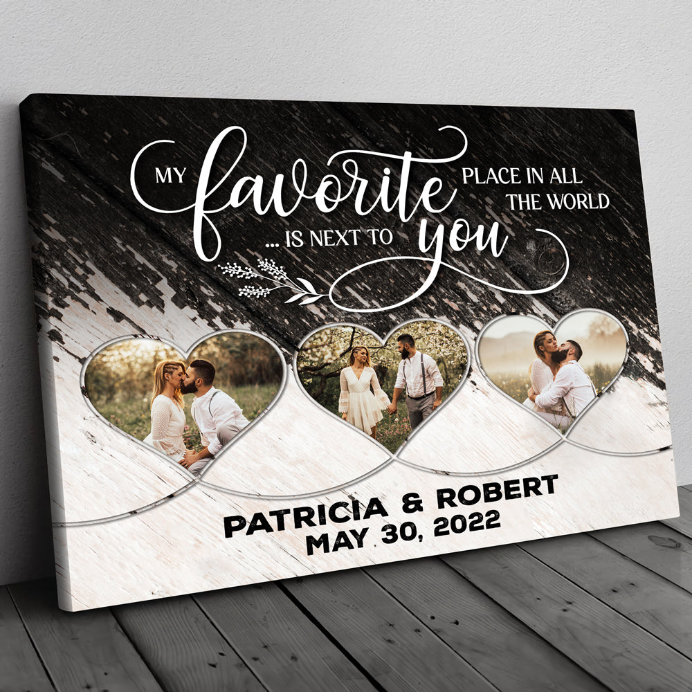 76006-Wife Husband Couple Best Place Anniversary Personalized Canvas H1