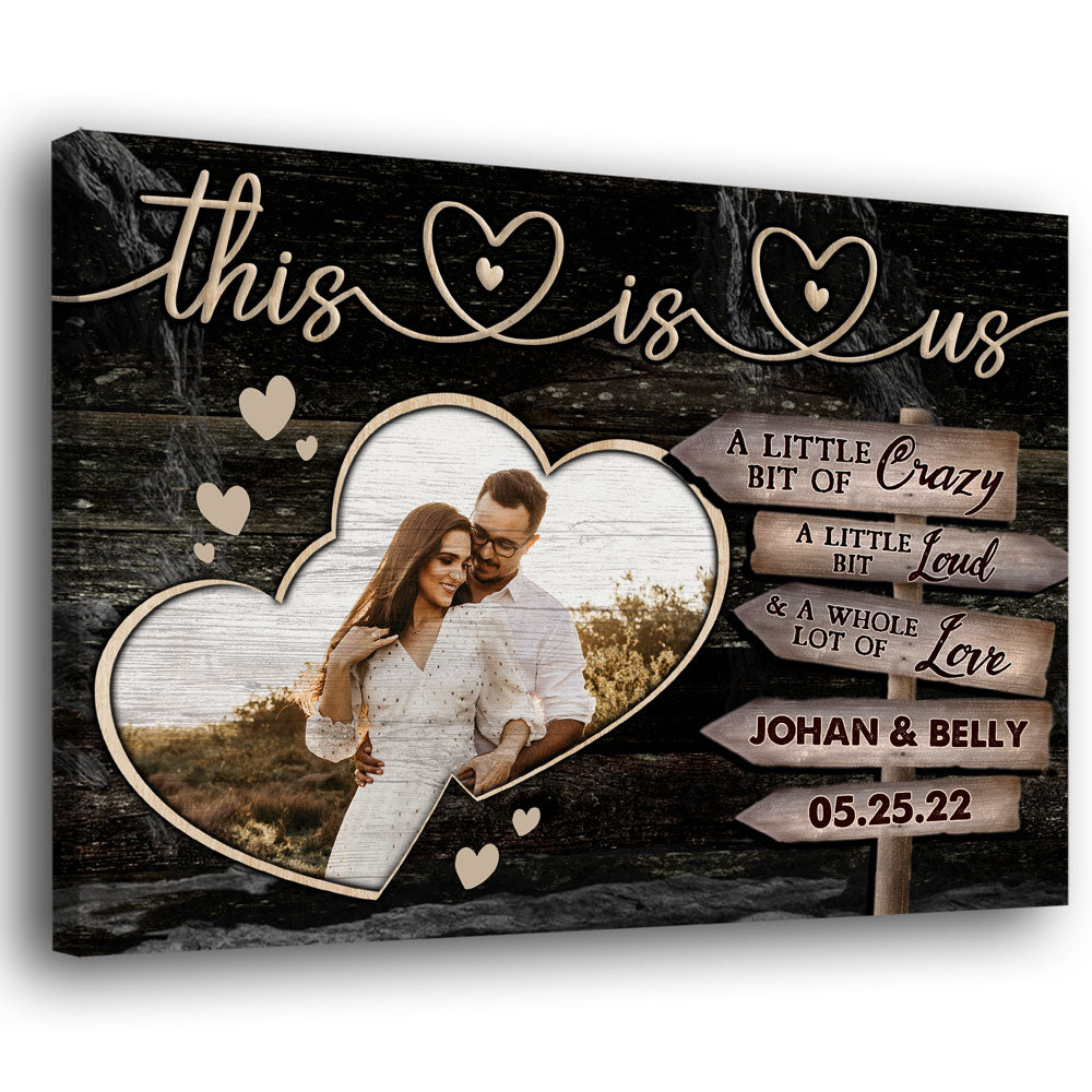 76177-Wife Husband Couple Us Anniversary Personalized Canvas H1