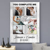 76196-Wife Husband Couple Complete Anniversary Personalized Canvas H0