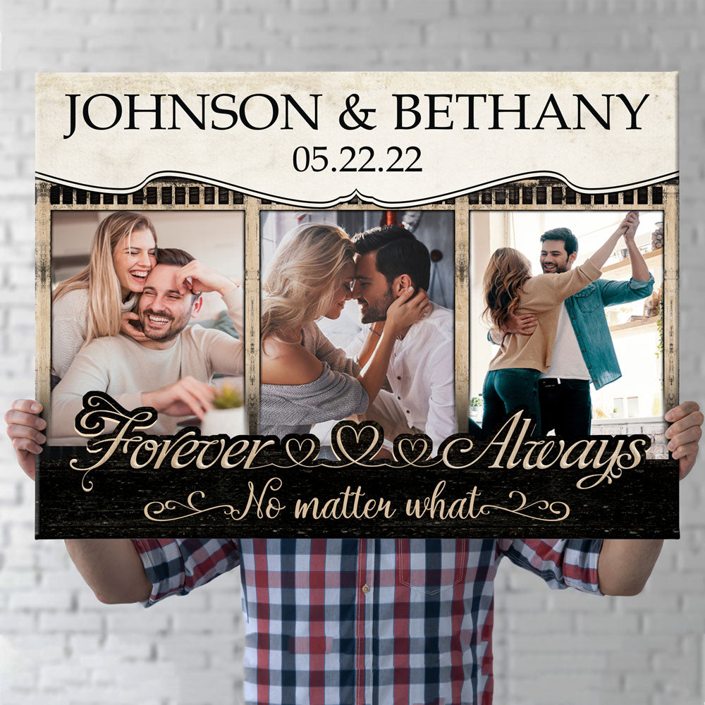 77286-Wife Husband Couple No Matter Anniversary Personalized Canvas H0