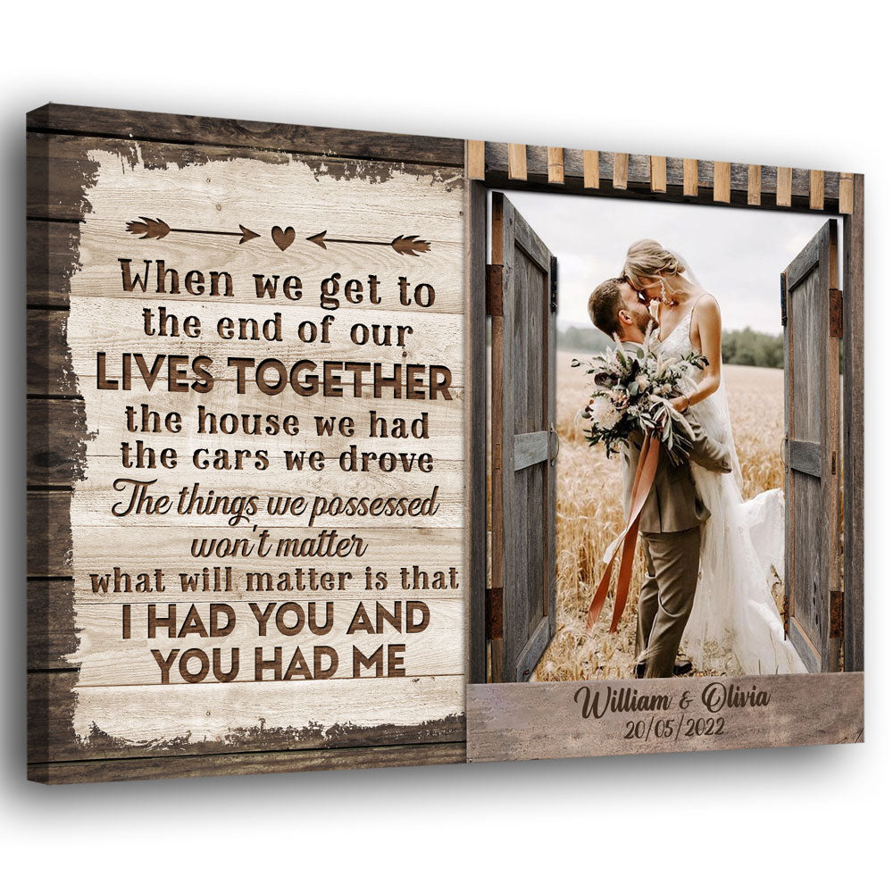 78531-Wife Husband Couple The End Of Life Anniversary Personalized Canvas H4