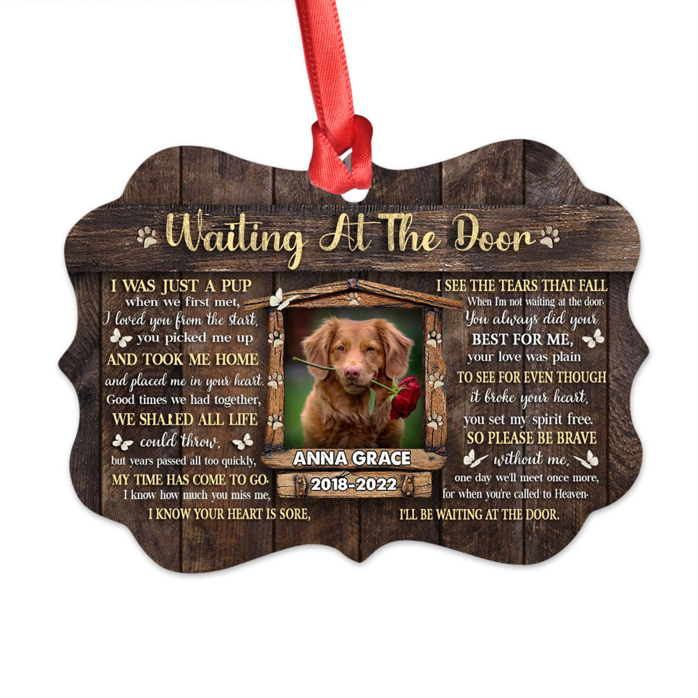 I'll Be Waiting At The Door Personalized Pet Memorial Dog Ornament