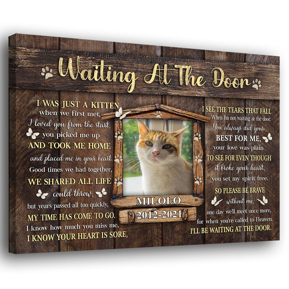 I'll Be Waiting At The Door Pet Memorial Cat Personalized Canvas