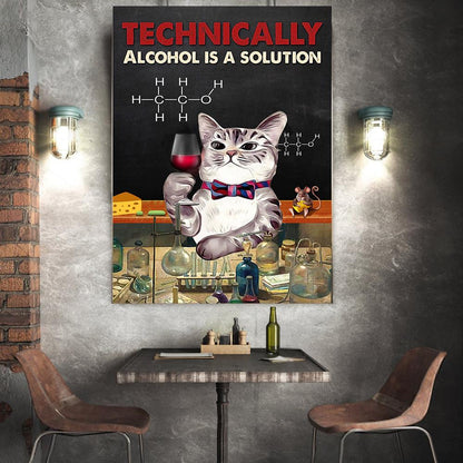 Technically Alcohol Is A Solution Canvas  for wine lover