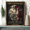 I See Your Scars Skull Couple Canvas Gift For Wife For Husband