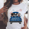 Personalized Gift For Dog Lover Truck Happy 4th Of July Independence Day Tshirt