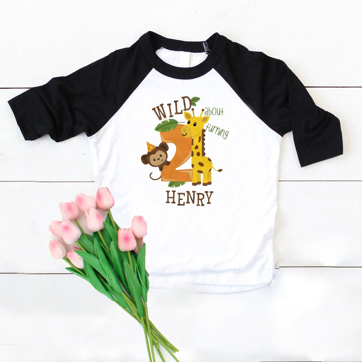 Personalized jungle birthday shirt for boys