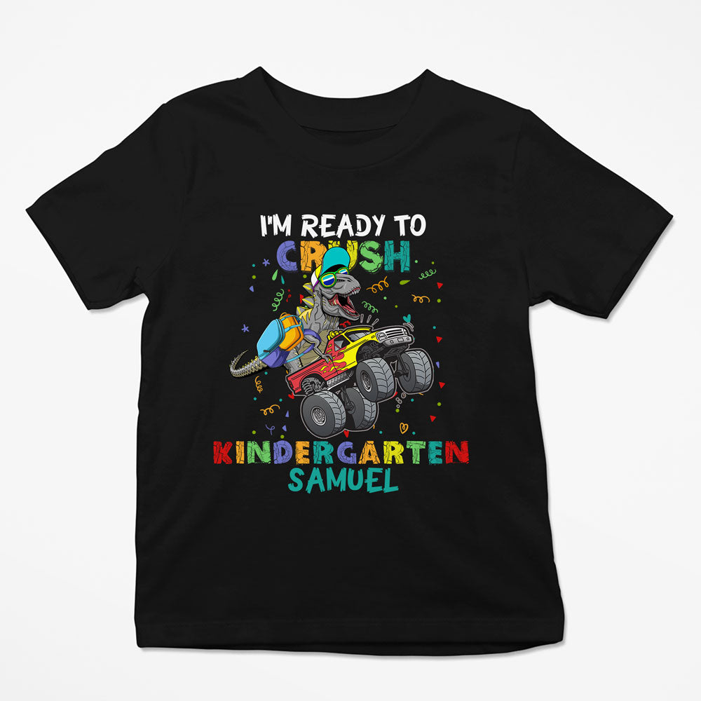 Kid Kindergarten Back To School Dinosaur Funny Personalized Shirt