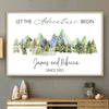 Personalized Anniversary Gift Let The Adventure Begin Poster