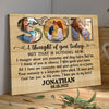 Loss Of Son In Sympathy Loving Memorial Personalized Photo Canvas