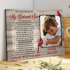 Loss Of Son In Sympathy Loving Memorial Personalized Photo Canvas