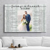 Personalized Lyrics Song 3th 3 Years Wedding Anniversary Couple Gift For Her For Him Canvas