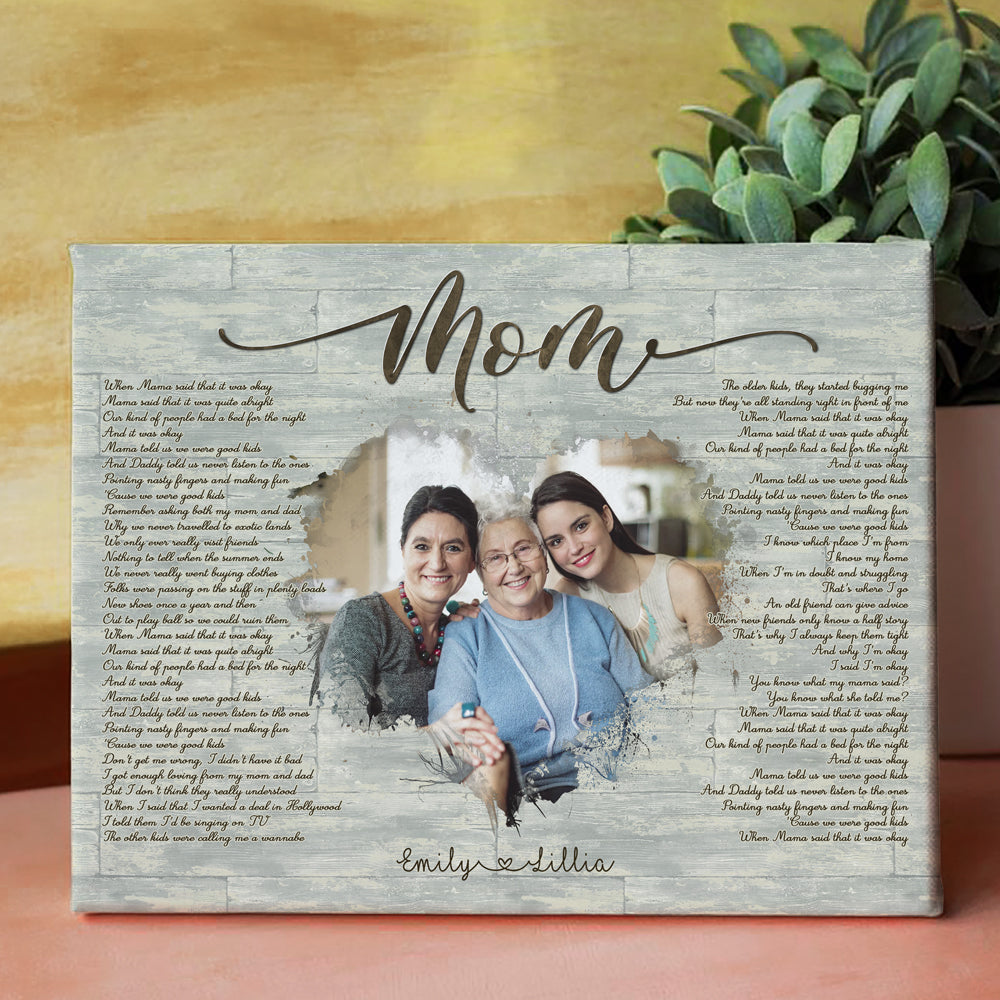 Mom Lyric Song Personalied Meaningful Canvas - Vista Stars - Personalized  gifts for the loved ones