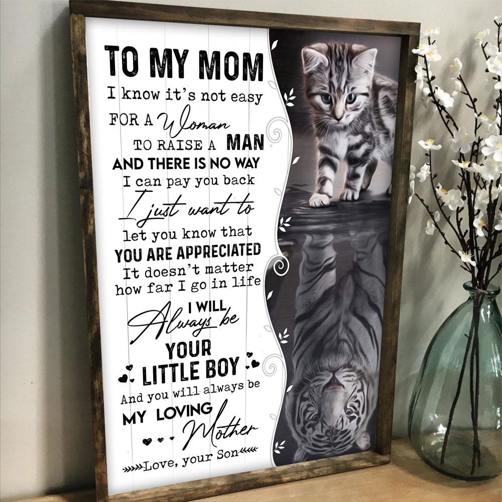 Personalized To Mom From Son It's Not Easy Tiger Poster