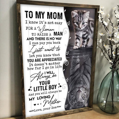 Personalized To Mom From Son It's Not Easy Tiger Poster