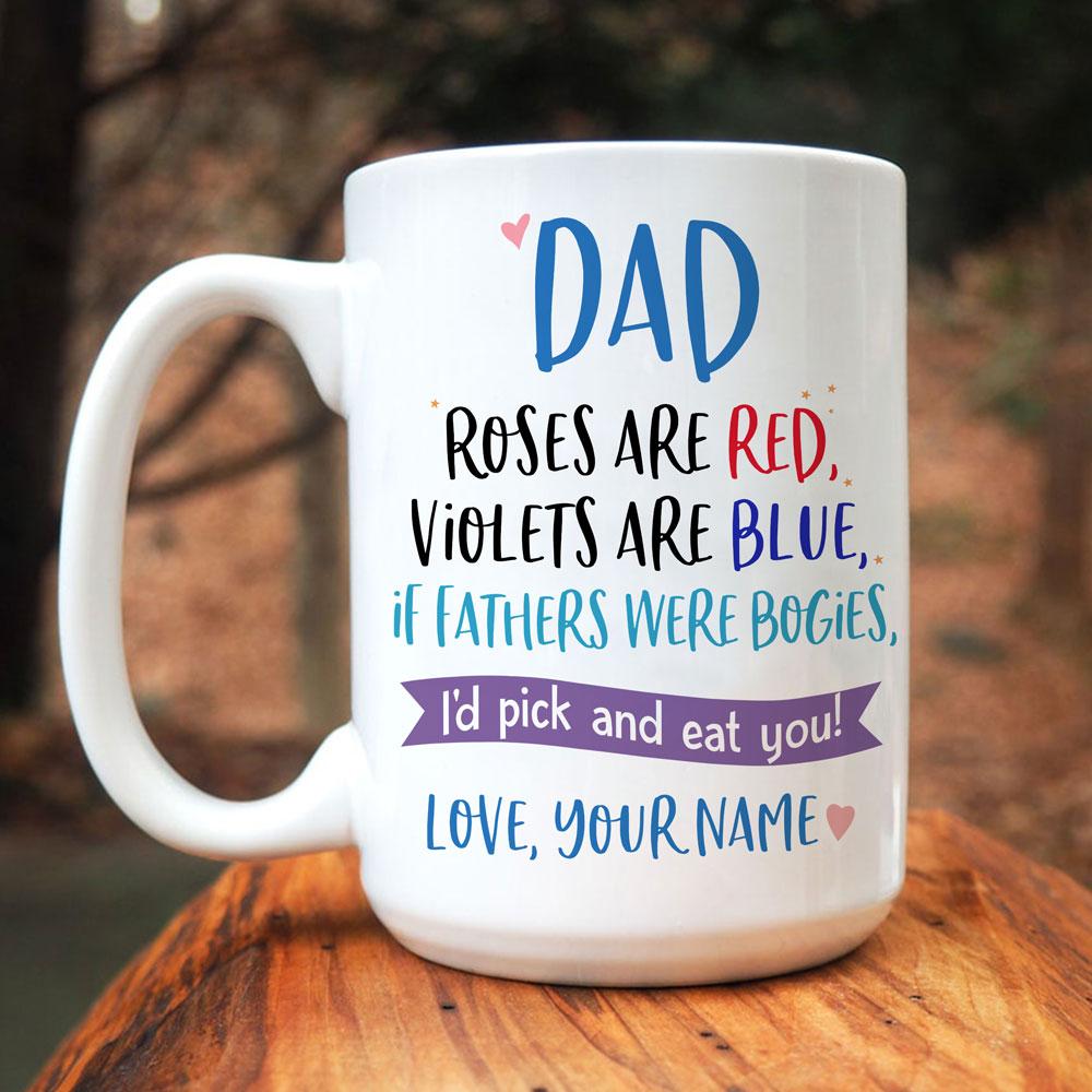 Glad You're Our Dad Personalized Coffee Mug 11oz Blue
