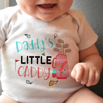 Funny Gift For Golfing Dad Daddy's Little Caddy Baby Bodysuit