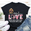 Personalized Gift For Dog Lover Love Ends With A Tail Custom Pattern Tshirt