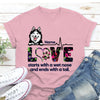 Personalized Gift For Dog Lover Love Ends With A Tail Custom Pattern Tshirt