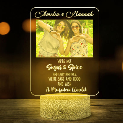 We're Not Sugar And Spice Personalized Night Light For Best Friend