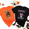 Halloween Couple Spooky Hubby Wifey Skull Funny Matching Shirt