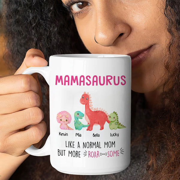 Mamasaurus More RoarSome Mom Funny Personalized Mug - Vista Stars -  Personalized gifts for the loved ones