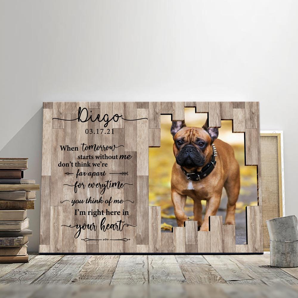 Personalised Pet Memorial Im Right Here In Your Heart With Photo Canvas