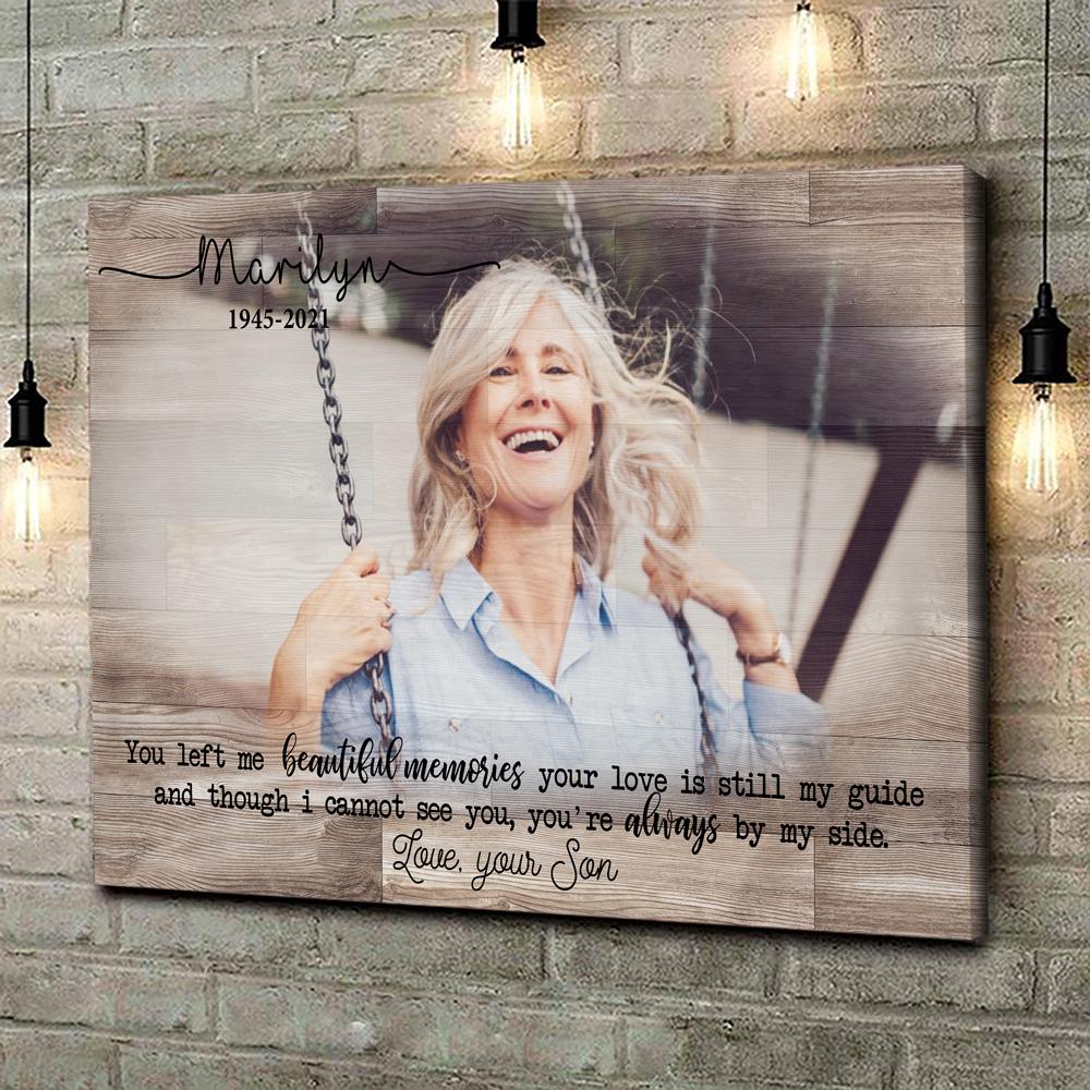 Personalized Memorial Canvas For Mom, Sympathy Gifts For Loss Of