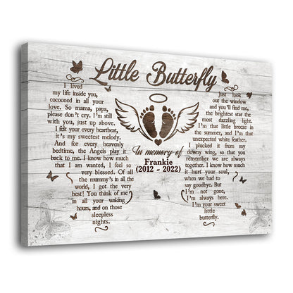 In Loving Memory Sympathy Pregnancy Loss Memorial Personalized Canvas