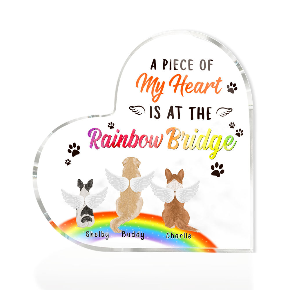 Memorial Loss Of Dog Passing Rainbow 2 Sympathy Personalized Plaque