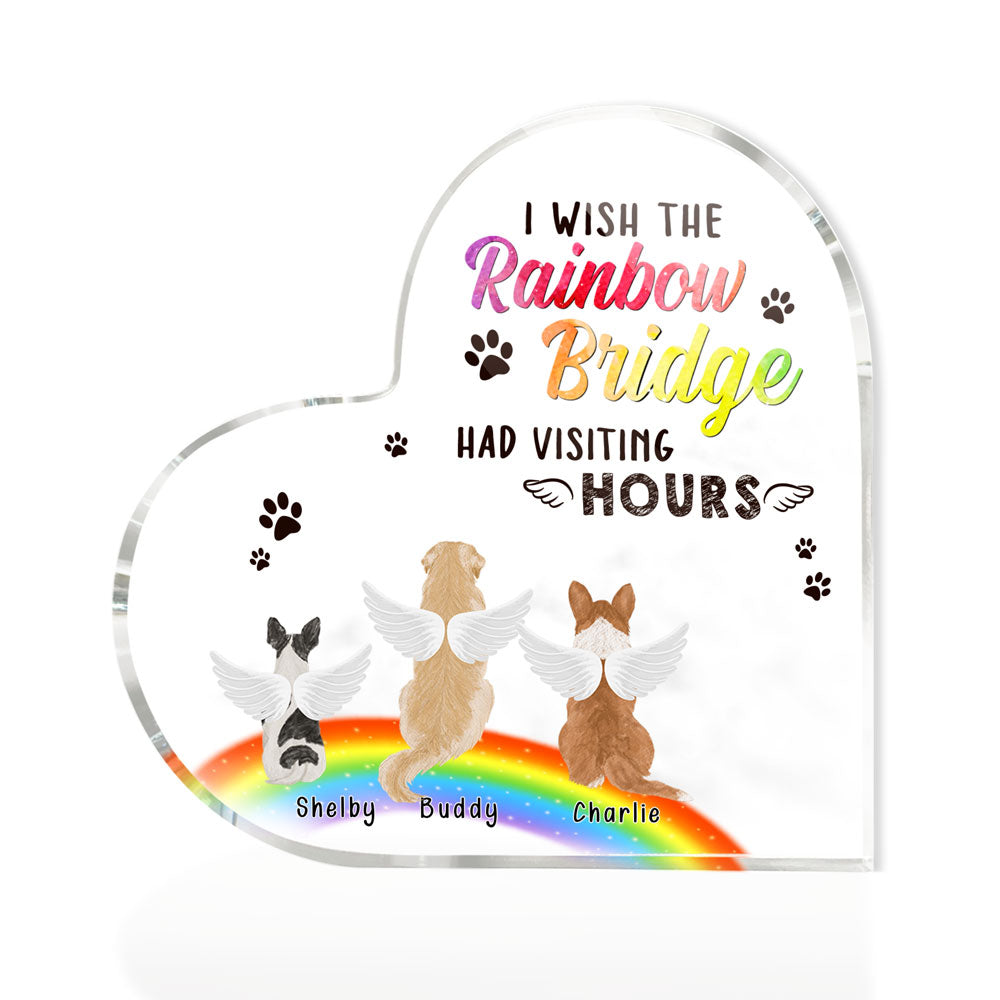 Memorial Loss Of Dog Passing Rainbow Sympathy Personalized Plaque