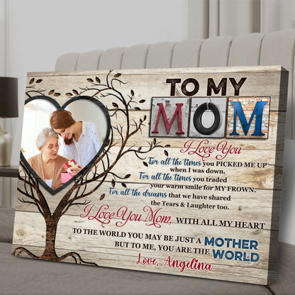 Mom Daughter Son Love You Meaningful Personalized Canvas