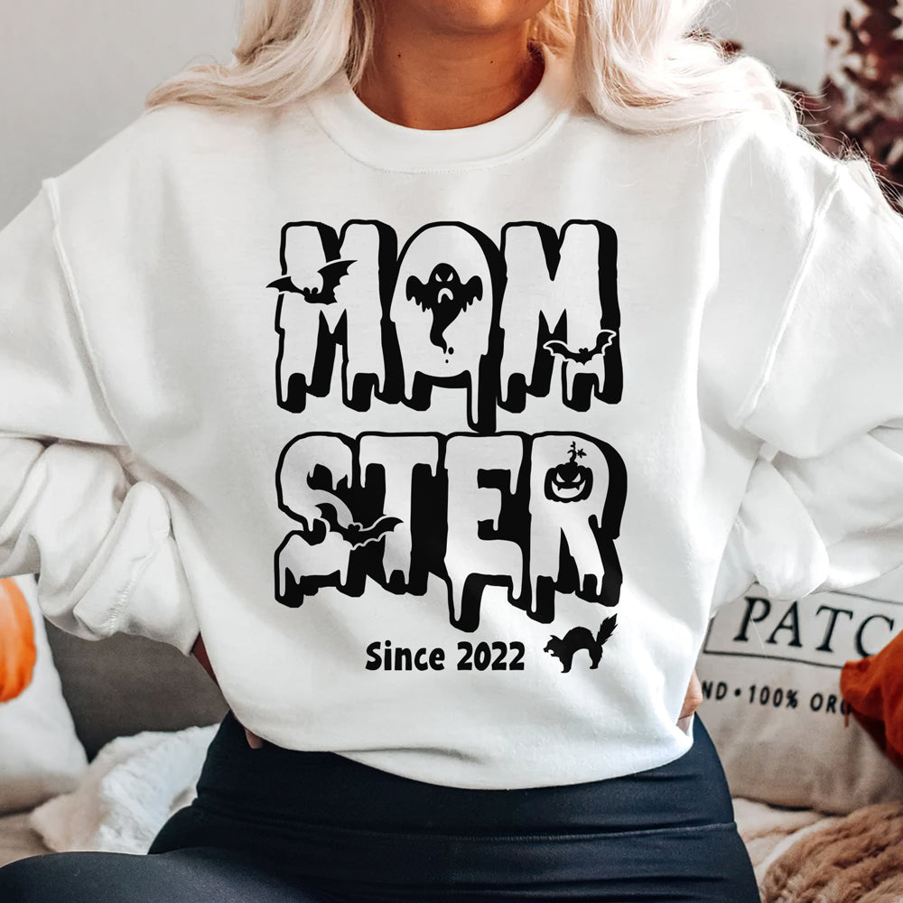 Mom Momster Halloween Funny Personalized Sweatshirt