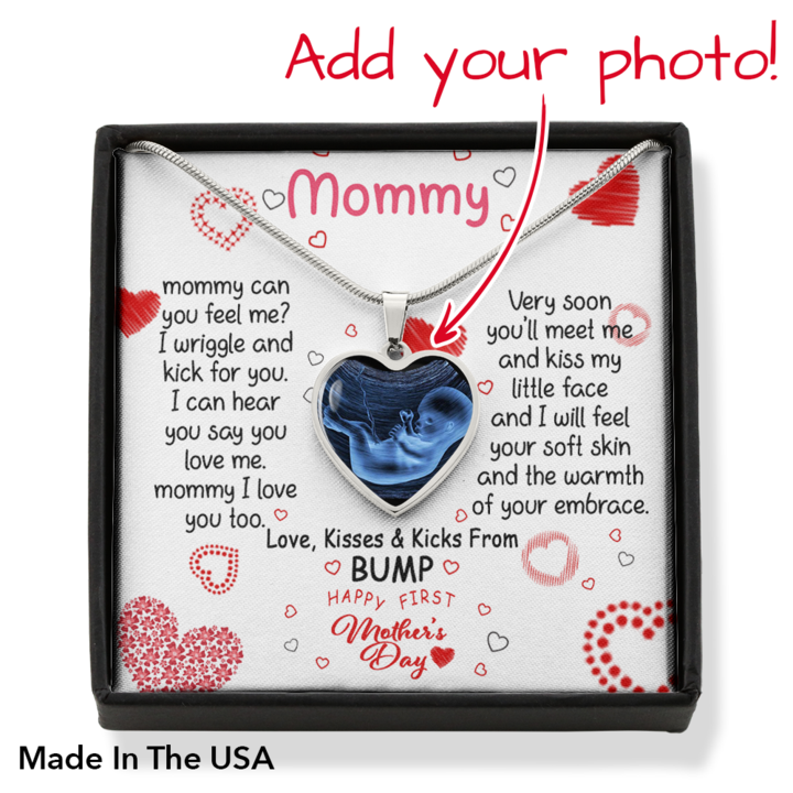 Personalized Gift For New Mom Happy Mother's Day Heart Message Card Heart Necklace