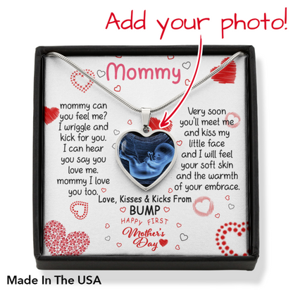 Personalized Gift For New Mom Happy Mother's Day Heart Message Card Heart Necklace