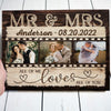 Mr &amp; Mrs All Of Me Loves You Wedding Anniversary Personalized Canvas