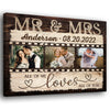 Mr &amp; Mrs All Of Me Loves You Wedding Anniversary Personalized Canvas