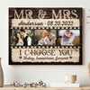 Mr &amp; Mrs I Choose You Wedding Anniversary Couple Personalized Canvas