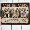 Mr &amp; Mrs I Choose You Wedding Anniversary Couple Personalized Canvas