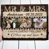 Mr &amp; Mrs Wife Husband Together Wedding Anniversary Personalized Canvas